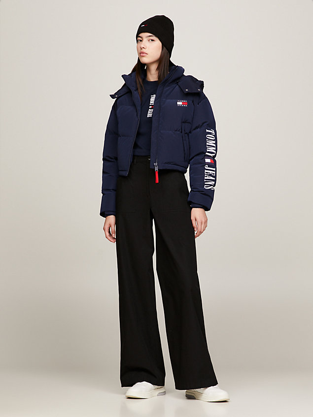 blue archive water resistant alaska puffer for women tommy jeans