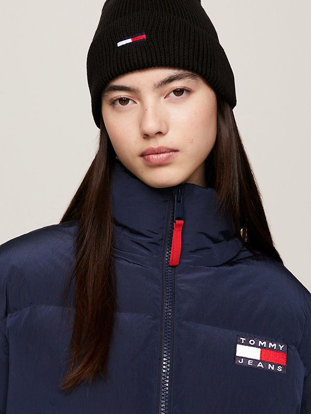blue archive water resistant alaska puffer for women tommy jeans
