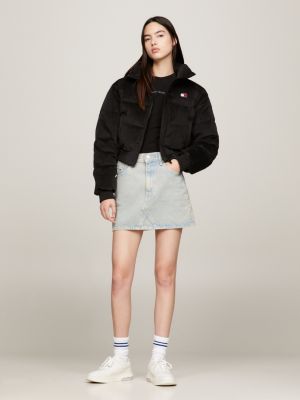 Women's Black Cropped Puffer Jacket