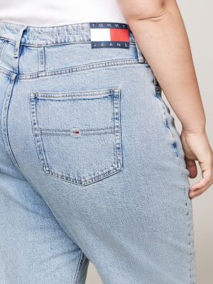 jeans mom curve affusolati a vita alta blu da donne tommy jeans