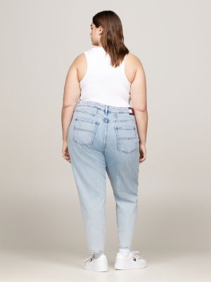 jeans mom curve affusolati a vita alta blu da donne tommy jeans