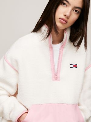 Tommy Hilfiger Women's Bungee Hem Quarter Zip Pullover, Botanical, Small at   Women's Clothing store