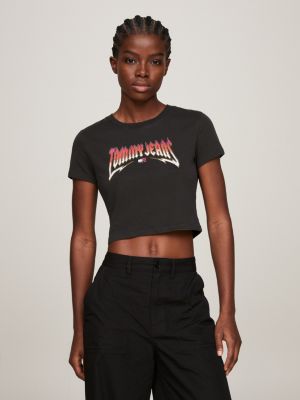 Tommy hilfiger t shirt women's best sale black