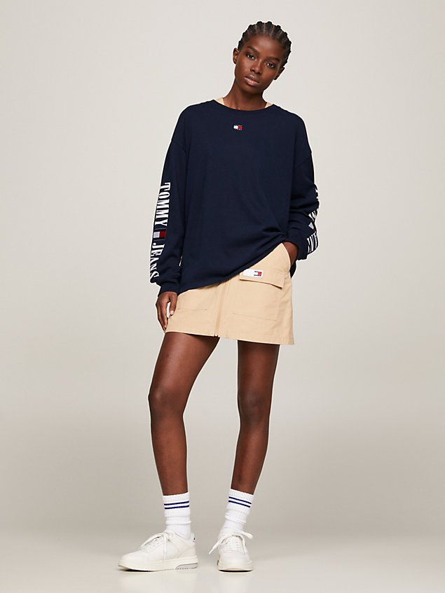 blue archive logo long sleeve t-shirt for women tommy jeans