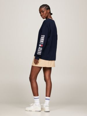 blue archive logo long sleeve t-shirt for women tommy jeans
