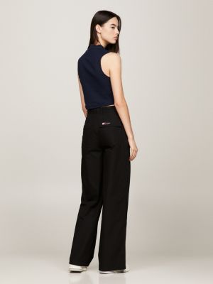blue archive logo cropped tank top for women tommy jeans