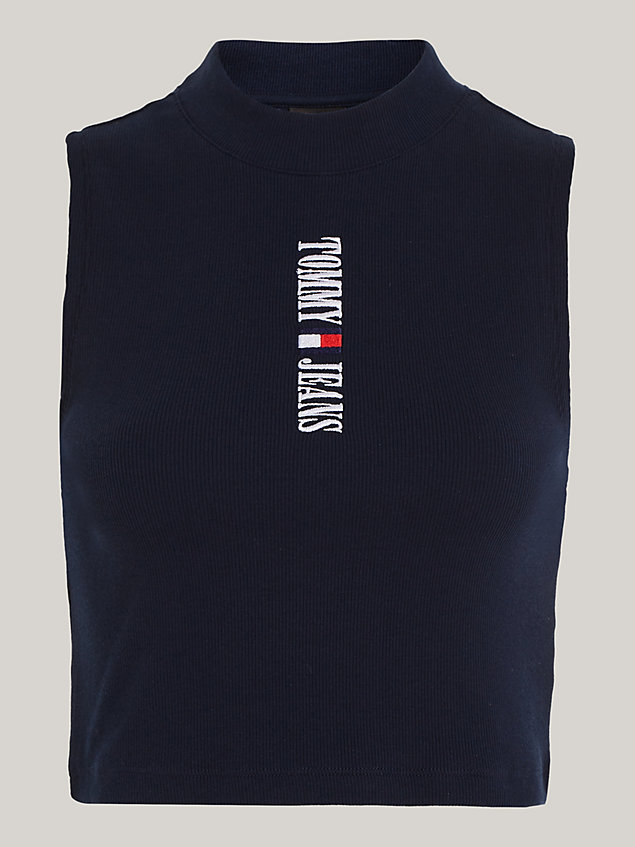 blue archive logo cropped tank top for women tommy jeans