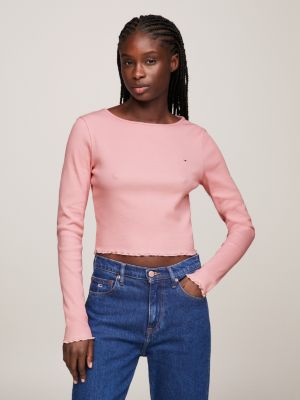 Tommy hilfiger pink clearance long sleeve