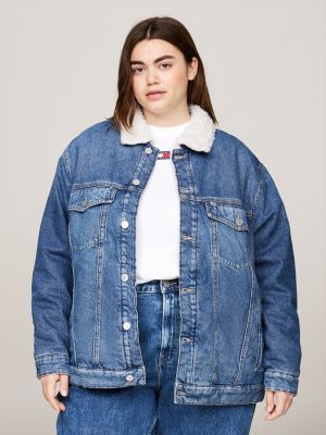 Curve Mom Oversized Denim Jacket, Denim