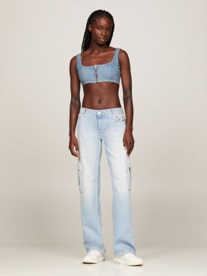 ZIPPER DENIM BRALETTE