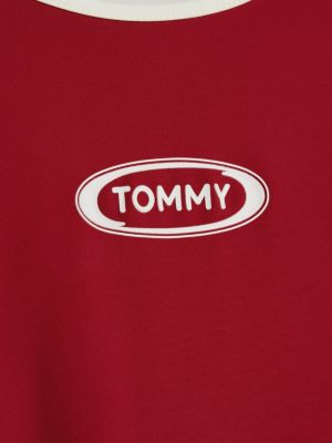 abito 1985 collection con profili a contrasto rosso da donne tommy jeans