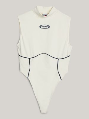 body stile surf sgambato con logo bianco da donne tommy jeans