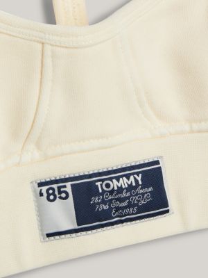 crop top in jersey incrociato sulla schiena bianco da donne tommy jeans