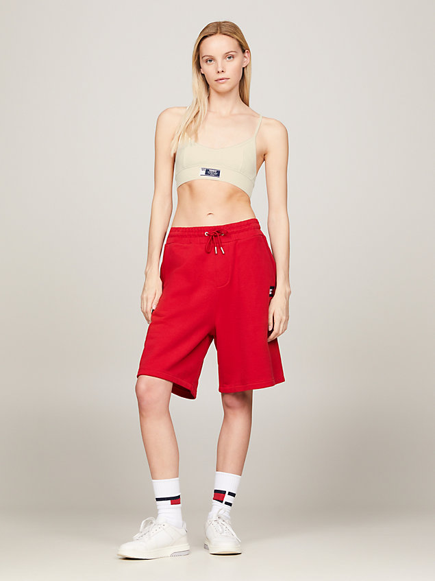 white racerback jersey fitted crop top for women tommy jeans