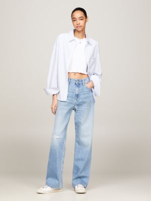 Betsy Mid Rise Wide Leg Distressed Jeans | Denim | Tommy Hilfiger