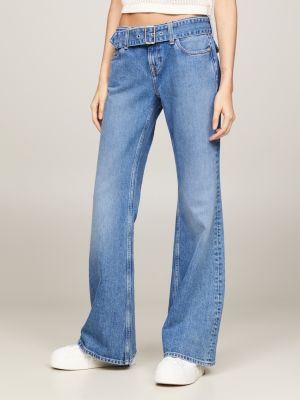 Sophie Low Rise Mom Flared Leg Belted Jeans Denim Tommy Hilfiger