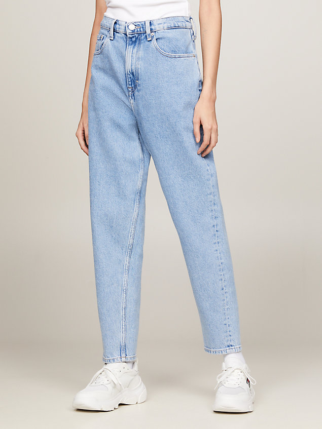 denim ultra high rise tapered mom jeans for women tommy jeans