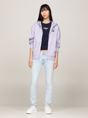 denim sophie skinny jeans mit niedrigem bund für damen - tommy jeans