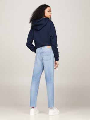 blue izzie high rise slim ankle jeans for women tommy jeans