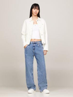 denim daisy baggy jeans mit niedrigem bund für damen - tommy jeans