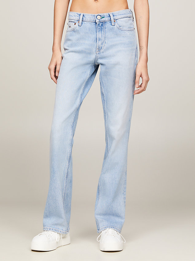 denim maddie bootcut jeans mit mittelhohem bund für damen - tommy jeans