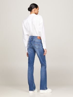 Maddie Mid Rise Bootcut Faded Jeans, Denim