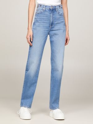 Julie Ultra High Rise Straight Cutout Jeans, blue