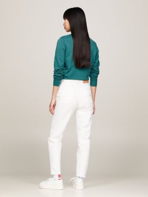 Women's Ultra High-Rise White Mom Jeans, Women's Bottoms