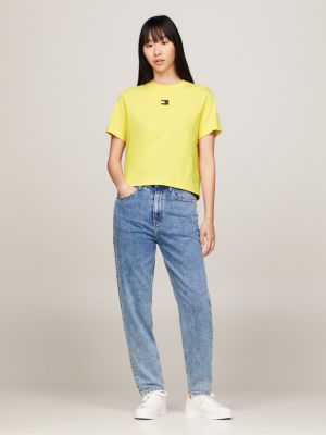 Ultra High Rise Straight Tapered Mom Jeans, Denim