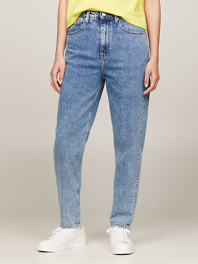 denim ultra high rise straight tapered mom jeans for women tommy jeans