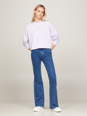 denim sylvia skinny flared jeans mit hohem bund für damen - tommy jeans