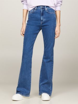 Mid Rise Medium Wash Patch Pocket Flexx '70s Flare Jeans