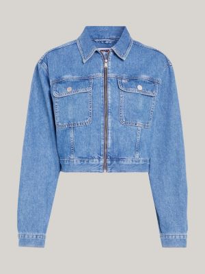 Claire Zip Thru Cropped Trucker Jacket