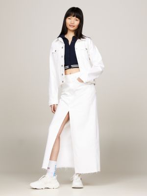 denim classics mom fit jeans-truckerjacke für damen - tommy jeans