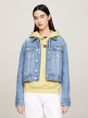 Veste en discount jean jaune femme