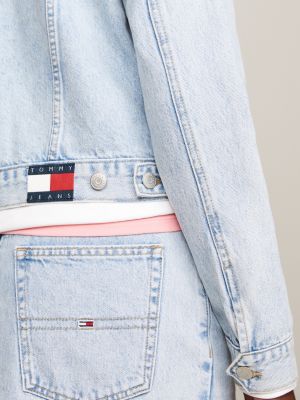 giacca trucker slim fit in denim blu da donne tommy jeans