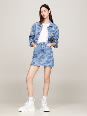 Mom Hawaiian Print Denim Mini Skirt | Denim | Tommy Hilfiger