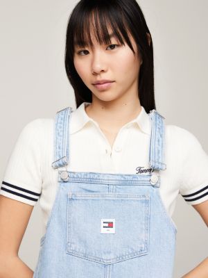 Denim Pinafore Mini Dress, Denim