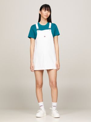 Denim Pinafore Mini Dress, Denim