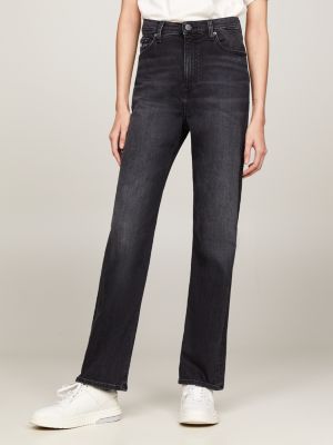 Julie Ultra High Rise Straight Black Jeans | Denim | Tommy Hilfiger