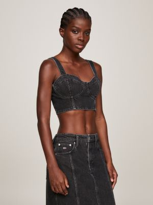 Denim bustier top