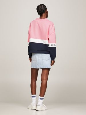 Felpa color clearance block tommy hilfiger