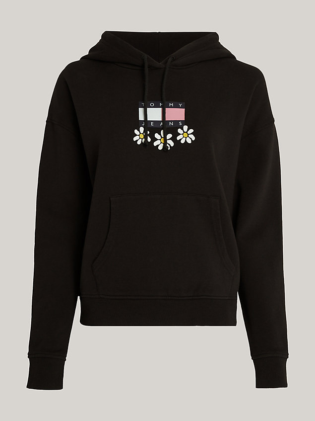 black daisy graphic boxy fit hoody for women tommy jeans