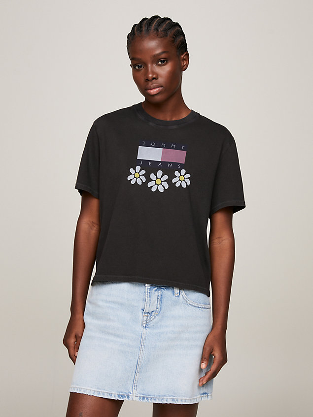 black daisy graphic boxy fit t-shirt for women tommy jeans