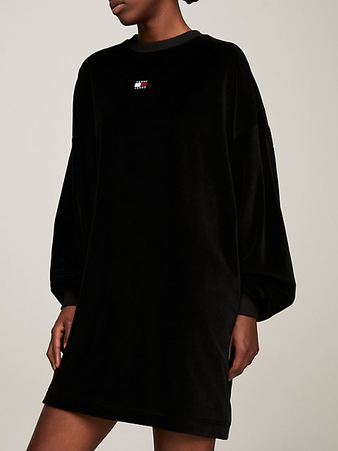 black welurowa sukienka dla kobiety - tommy jeans