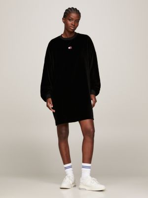 Essential Hooded Sweater Dress Black Tommy Hilfiger