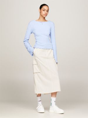 beige casual fit parachute-cargo-rock für damen - tommy jeans