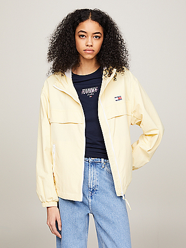 Colour-Blocked Hooded Chicago Windbreaker | White | Tommy Hilfiger