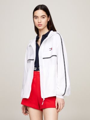 Colour-Blocked Hooded Chicago Windbreaker | Hilfiger | White Tommy