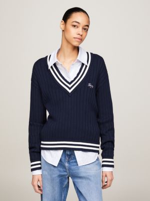 Ribbed V-Neck Relaxed Jumper, Finery London